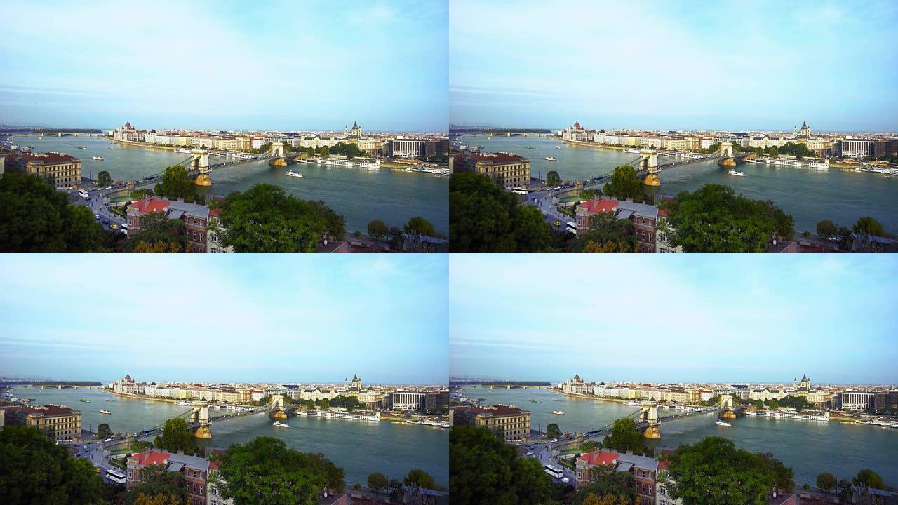 从城堡山看布达佩斯和塞切尼链桥
