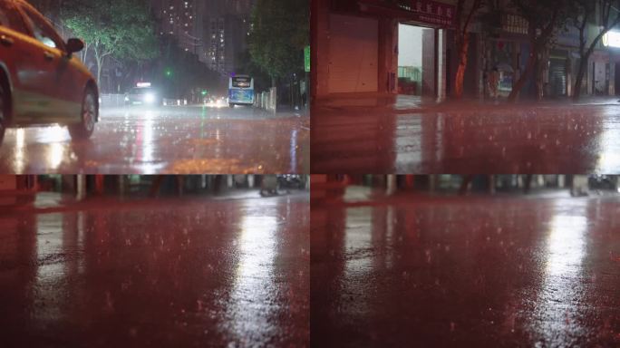 雨夜晚上暴雨