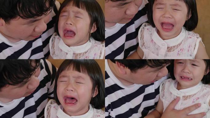 亚洲小女孩 (4-5岁) 哭得真的很情绪化