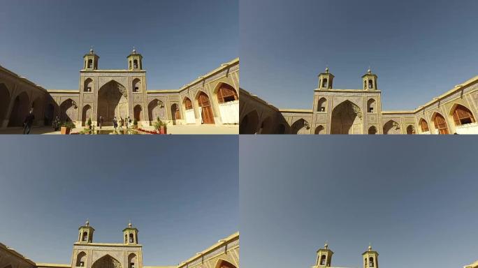 在纳西尔 · 穆克 (Nasir Al-Mulk Mosque) 周围行走 (Pink Mosque