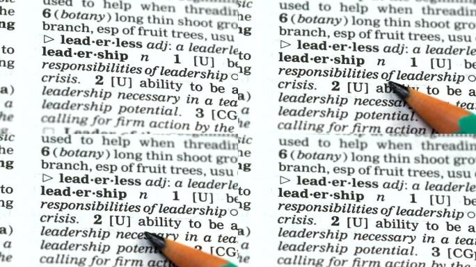 领导力，英语词汇中的铅笔指向词，引导人的能力
