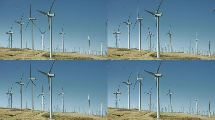 穿过风电场的泥土轨道