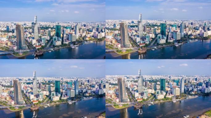 越南胡志明市的空中轮廓图