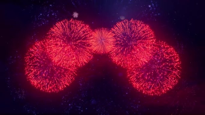 红色蓝色金色闪耀构图星星天空循环背景