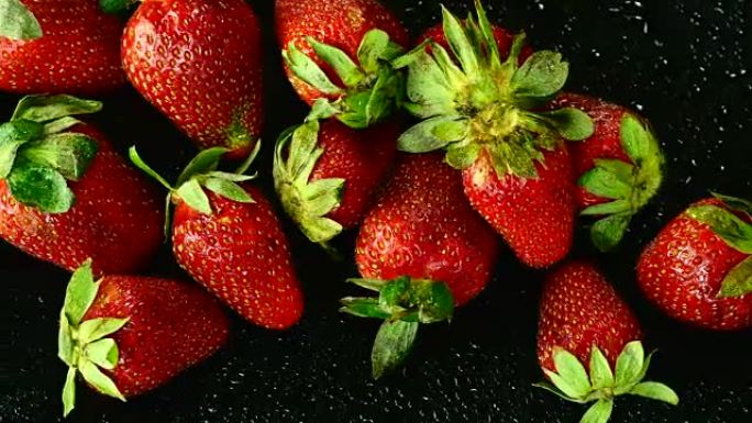 草莓。特写。顶视图。