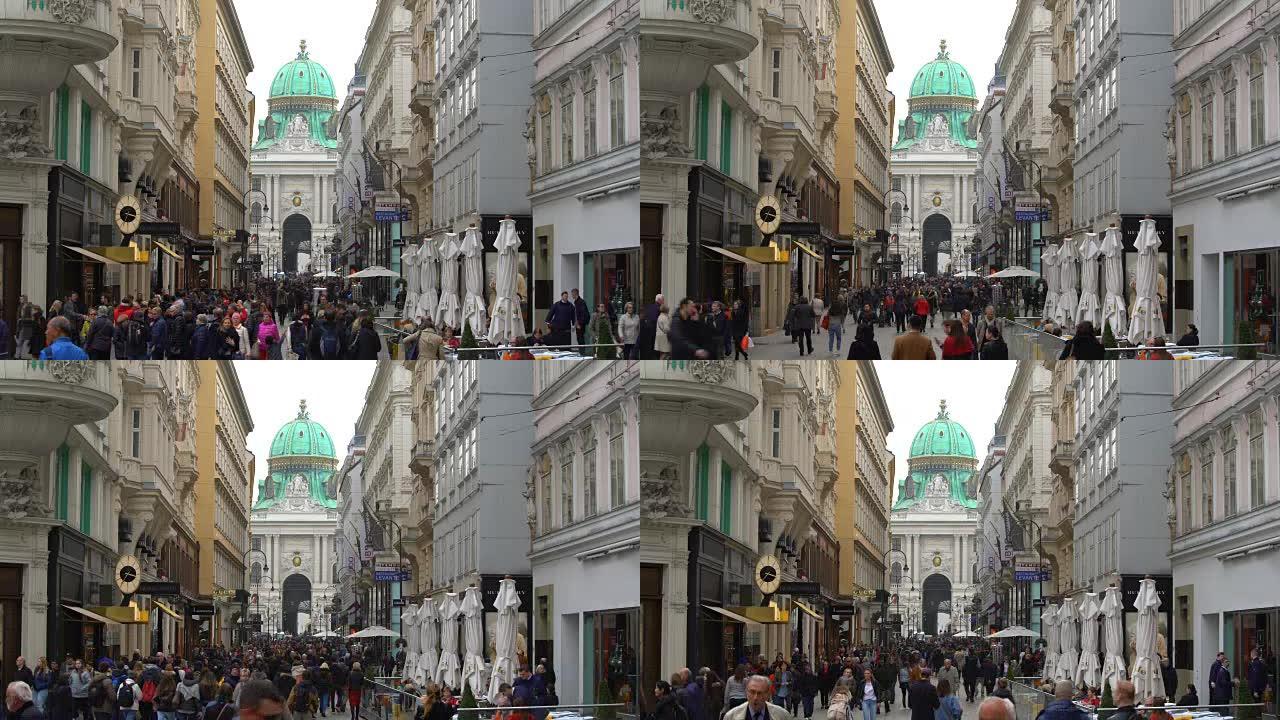 维也纳市的人们，时间流逝