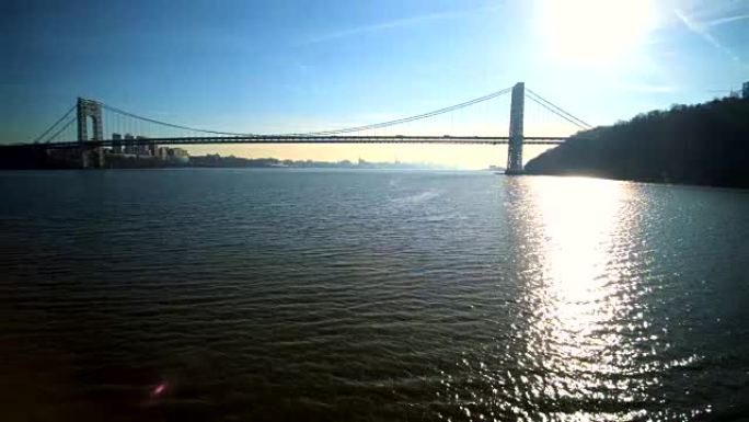 乔治·华盛顿大桥的航拍画面