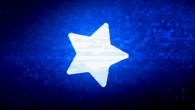 星星符号数字像素噪声错误动画。
