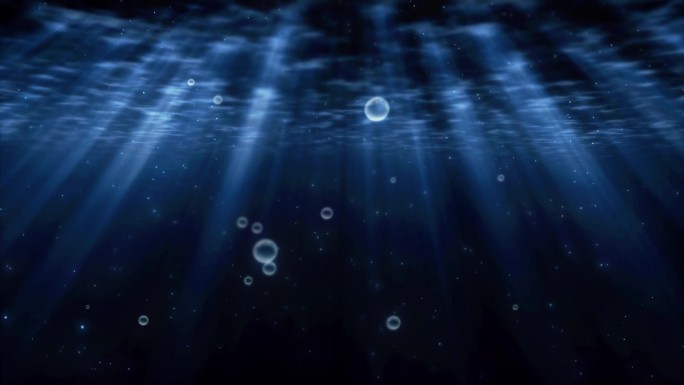 深蓝海底粒子背景视频素材_循环