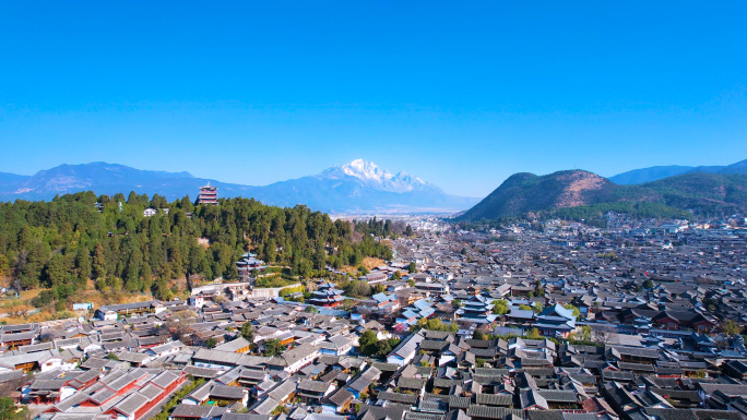 丽江古城玉龙雪山