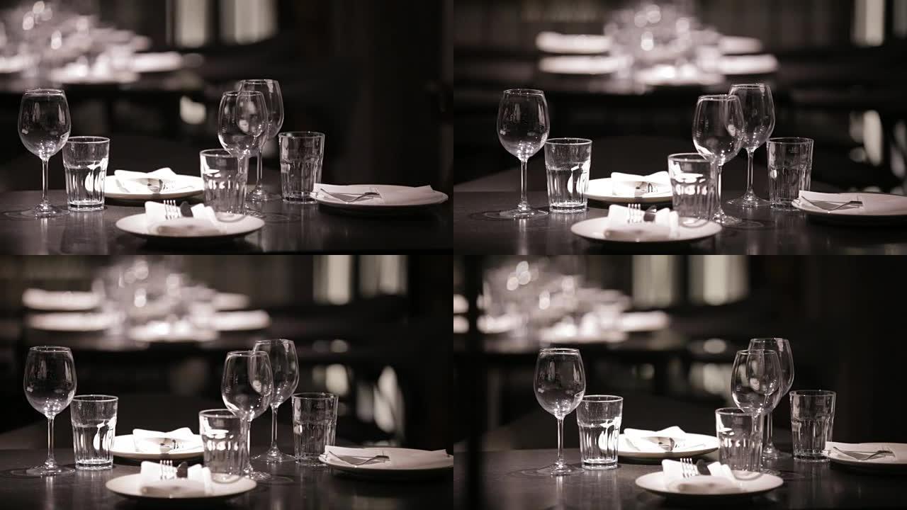 餐厅餐桌套装西餐餐桌空境酒杯