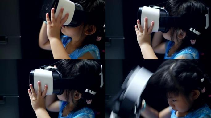 带VR护目镜的女婴