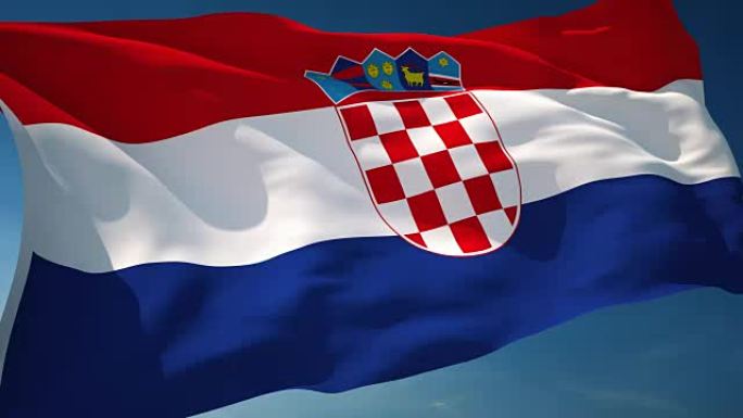 4K克罗地亚国旗-可循环