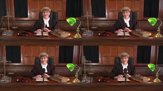 4K DOLLY: 法院的女法官对着镜头微笑