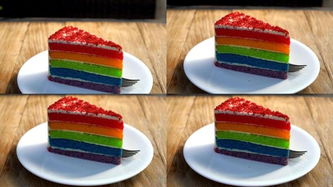 彩虹天鹅绒蛋糕高热量卡路里减肥