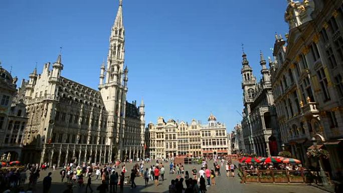 布鲁塞尔的大广场尖顶哥特建筑文艺复兴欧洲