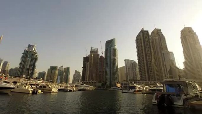 迪拜码头港口延时视频