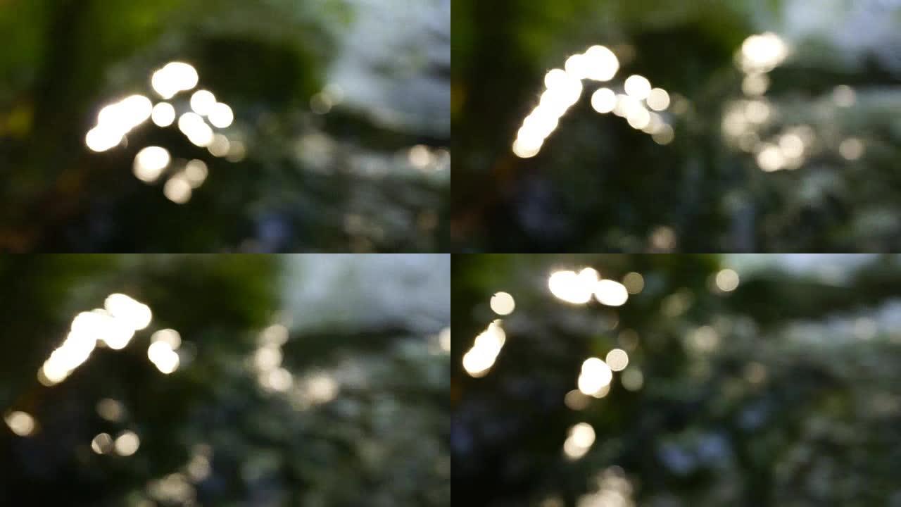 水中光线的散焦反射