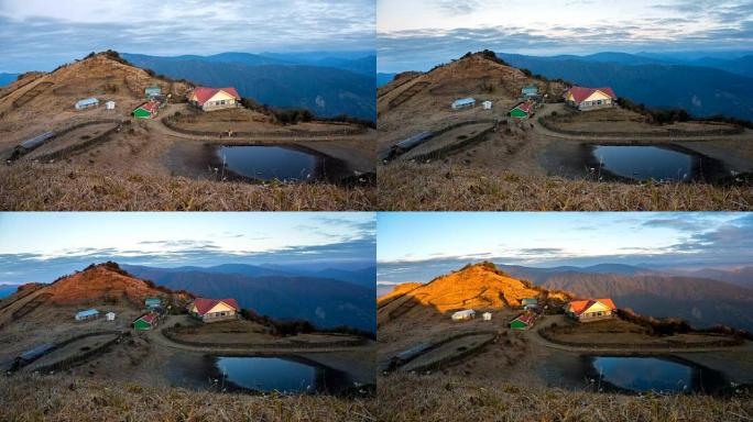 LD TL Tonglu trekkers hut morning time，大吉岭区，印度北部