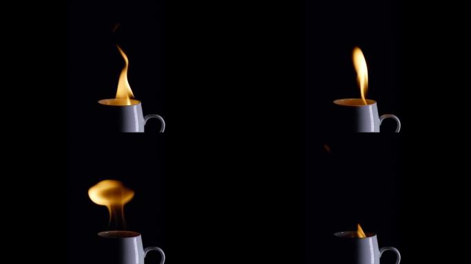 咖啡杯着火了烘焙拿铁明灯