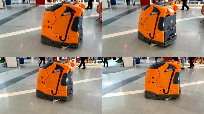 工业清洁机器人在商场清洁地板