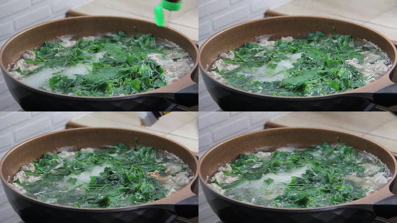 煮猪肉的蔬菜炖汤