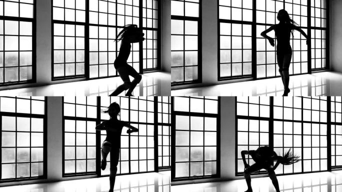 单色: 替代能源女舞蹈逆光舞蹈练习艺体生