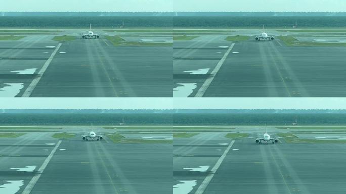飞机在机场滑行