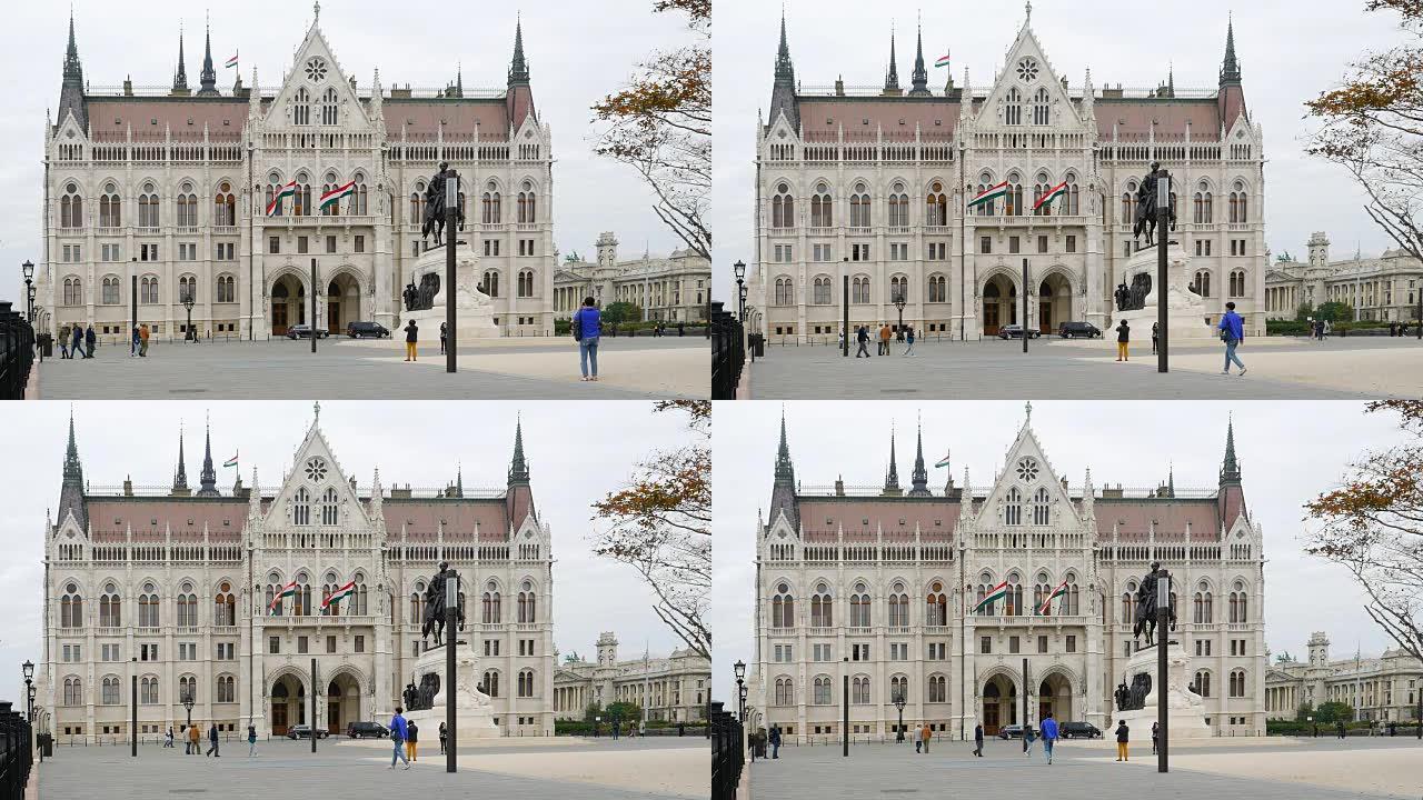 布达佩斯匈牙利议会和久拉雕像Andrássy