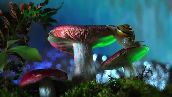 森林-宏大自然特写蘑菇