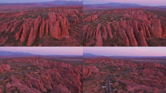 拱门国家公园的鸟瞰图。