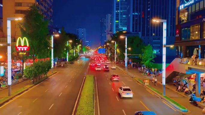 城市夜景车流街道宣传