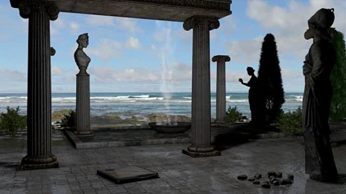 女神神庙景观人文旅游度假海边