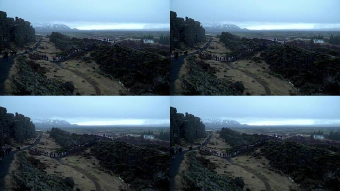 Thingvellir (Þingvellir)国家公园，冰岛-广角镜头