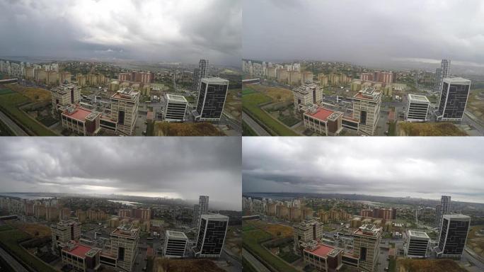 4k延时: 伊斯坦布尔城市的风暴