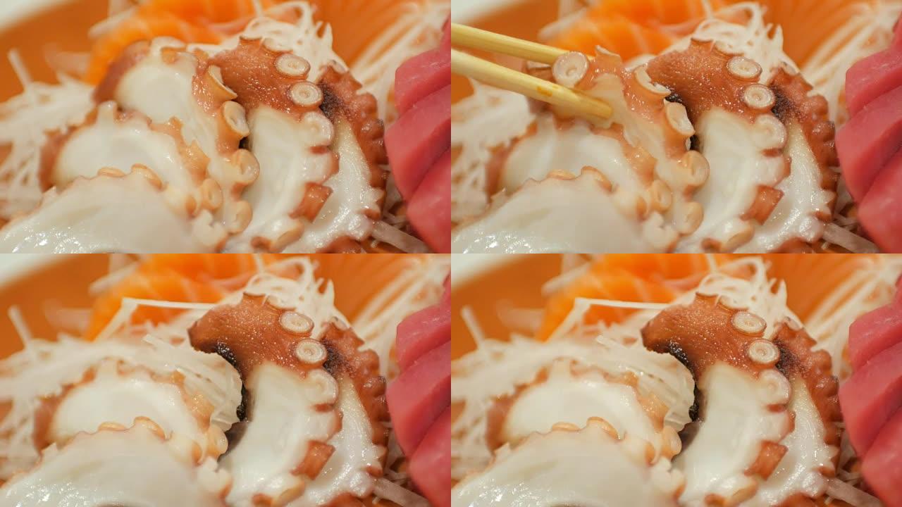 日本餐厅的生鱼片酒吧日本料理