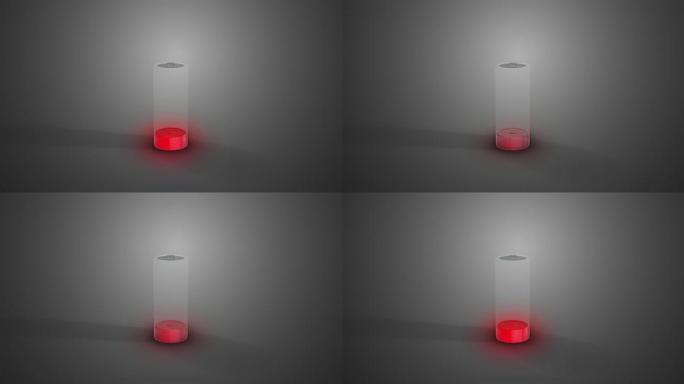 低电量动画电池模型电子闪烁红光电量低