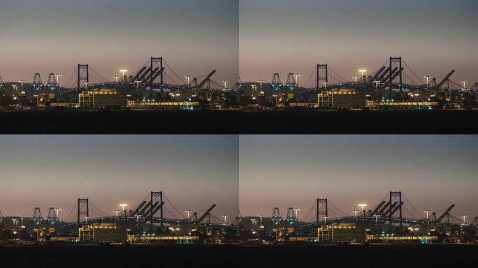 卡车在文森特·托马斯桥的上方和下方经过