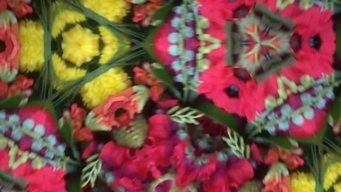 五颜六色的万花筒变幻变化背景素材鲜花花朵