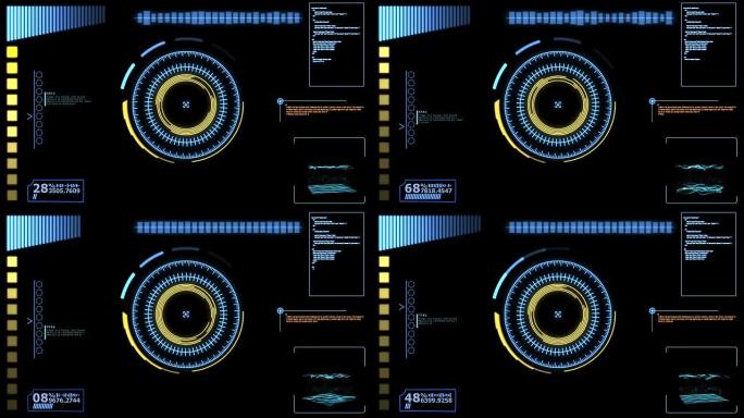 未来动态平视显示器，高科技用户界面平视显示器