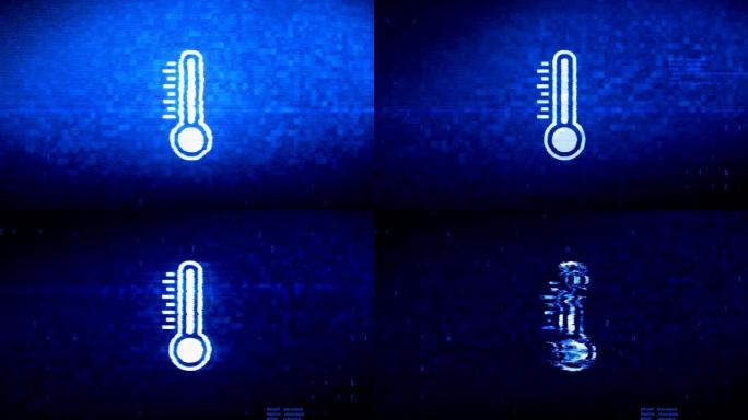 温度计医学副水银符号数字像素噪声误差动画。