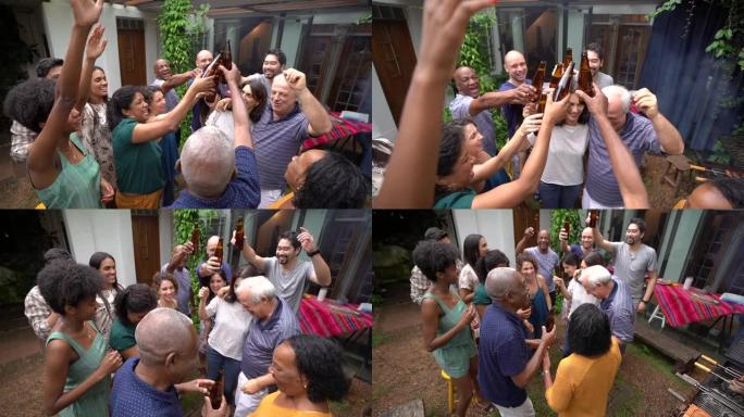 朋友和家人一起庆祝烧烤派对