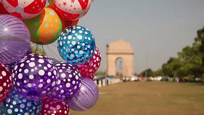 德里的“印度门”彩球旅游景点旅行