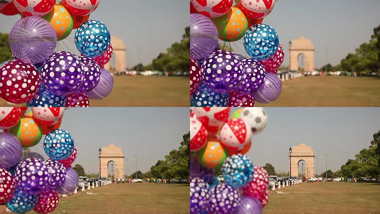 德里的“印度门”彩球旅游景点旅行
