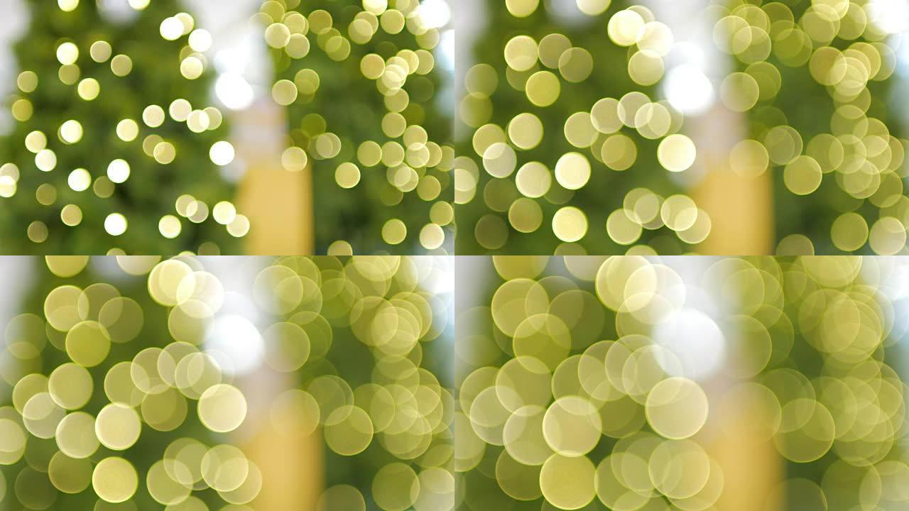 Out of Focus Circle light Bokeh背景，黄色Bokeh