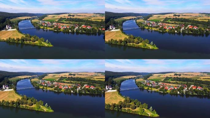 巴伐利亚的多瑙河和纳布河汇合处