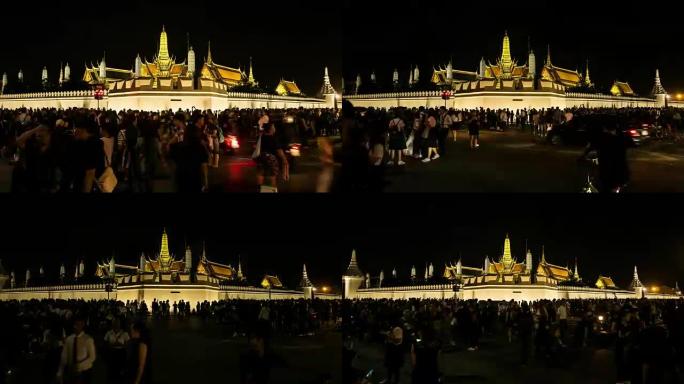 成群的哀悼者聚集在南琅，而泰国普密蓬宫的遗体