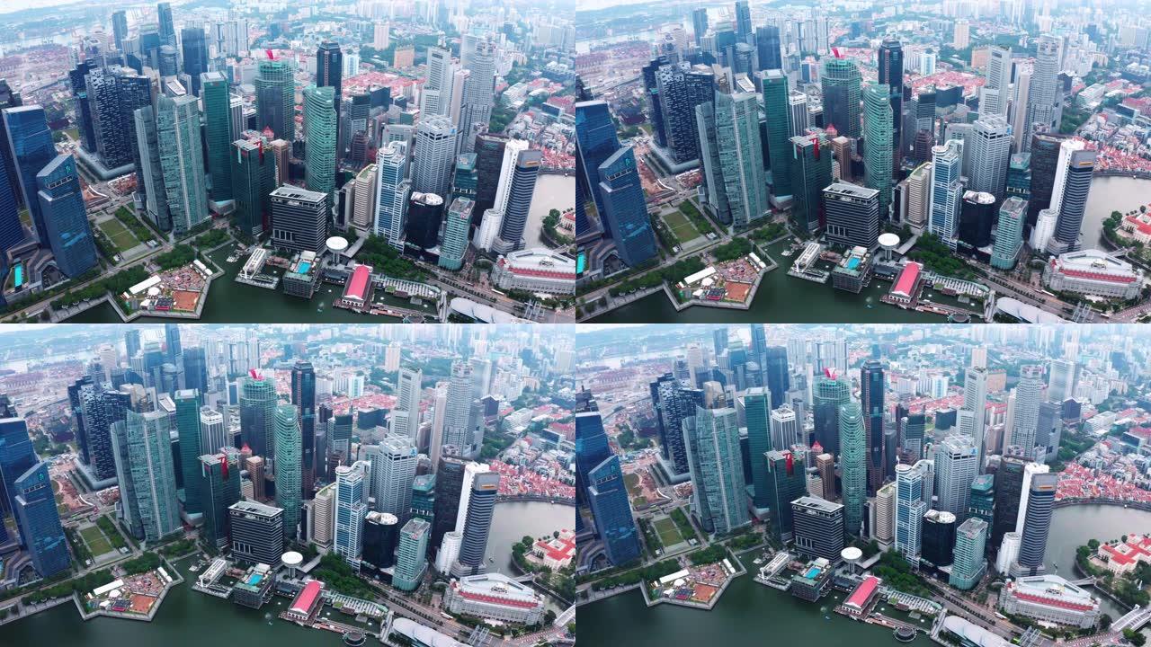 新加坡地标金融商务区鸟瞰图