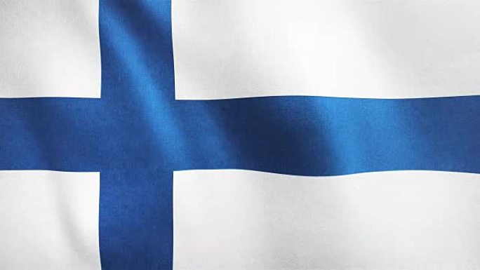 4k高度详细的芬兰旗-可循环