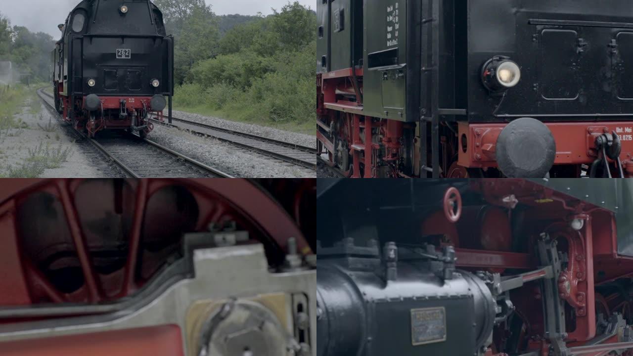 蒸汽火车驶过相机实拍
